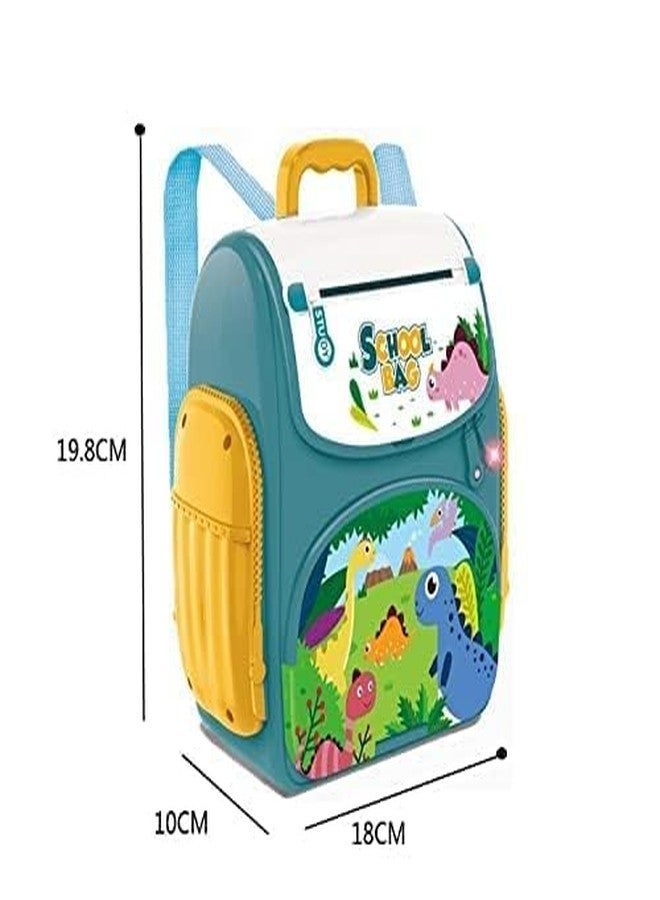 Euphoria Rk Toys ATM Piggy Bank Money Saving Bank for Real Money Cash Coin School Bag Musical Money Safe for Kids Piggy Savings Bank with Finger Print Sensor (Multicolor) (Bag ATM Dino) - Image 2
